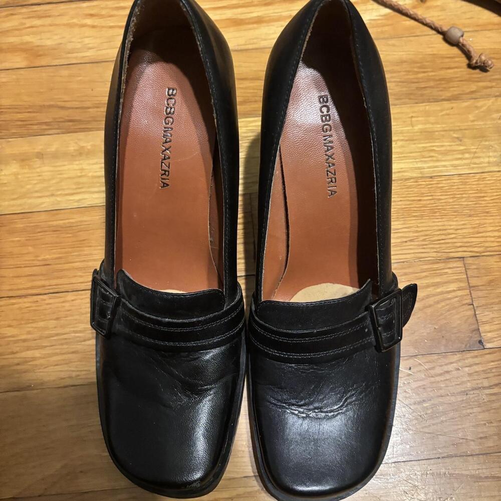 Black Leather Bcbgmaxazria Heel Dm E 25 A